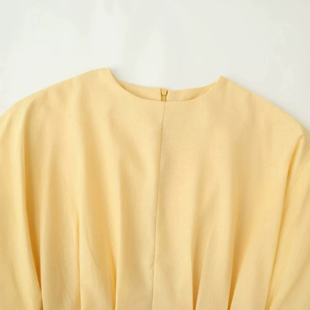 ZARA Tie Waist Flared Maxi Dress